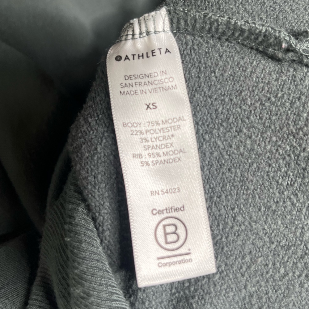 Athleta Forest Green Crew Neck Sweatshirt Size XS - Picture 4 of 5